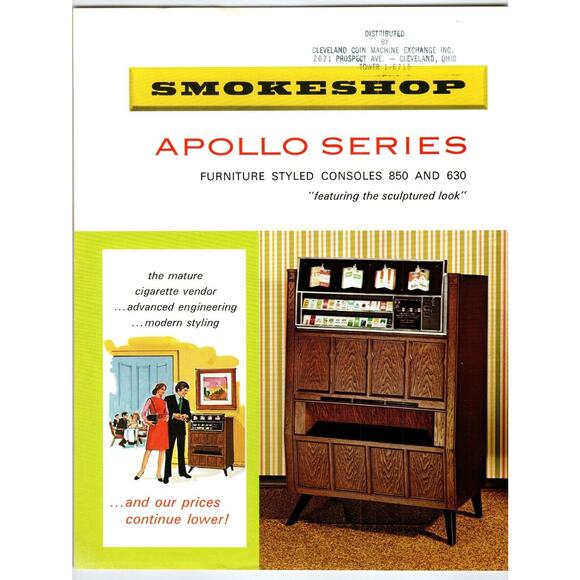 Smokeshop Apollo Series Cigarette Vending Merchandiser FLYER Vending Promo - Picture 1 of 2